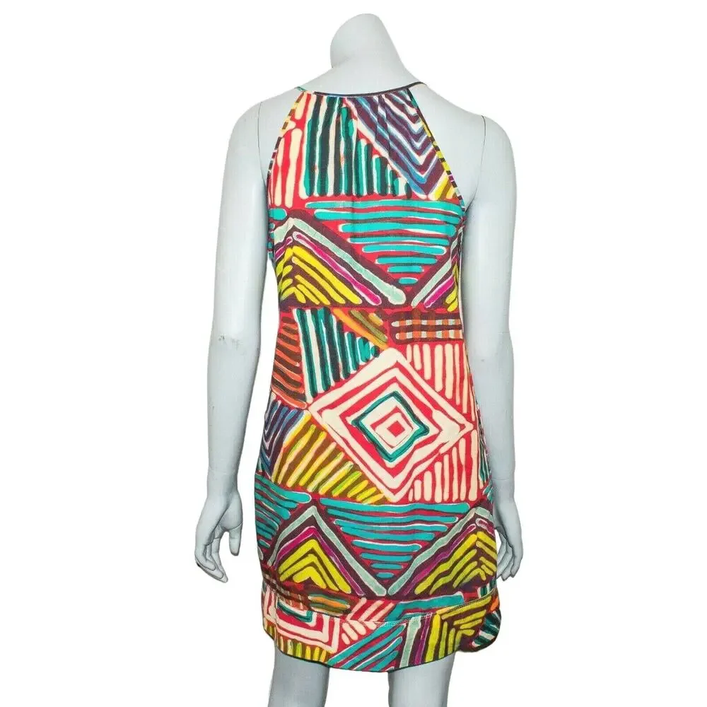 J.CREW Collection Geo Brushstroke Mini Dress Multi color Size 2 - Picture 4 of 8